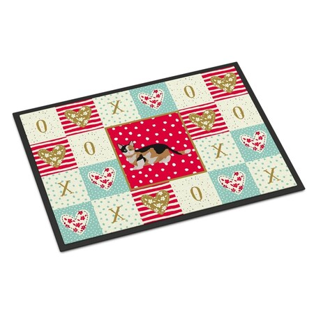 Carolines Treasures 18 x 27 in. Munchkin Cat Love Indoor or Outdoor Mat CK5650MAT